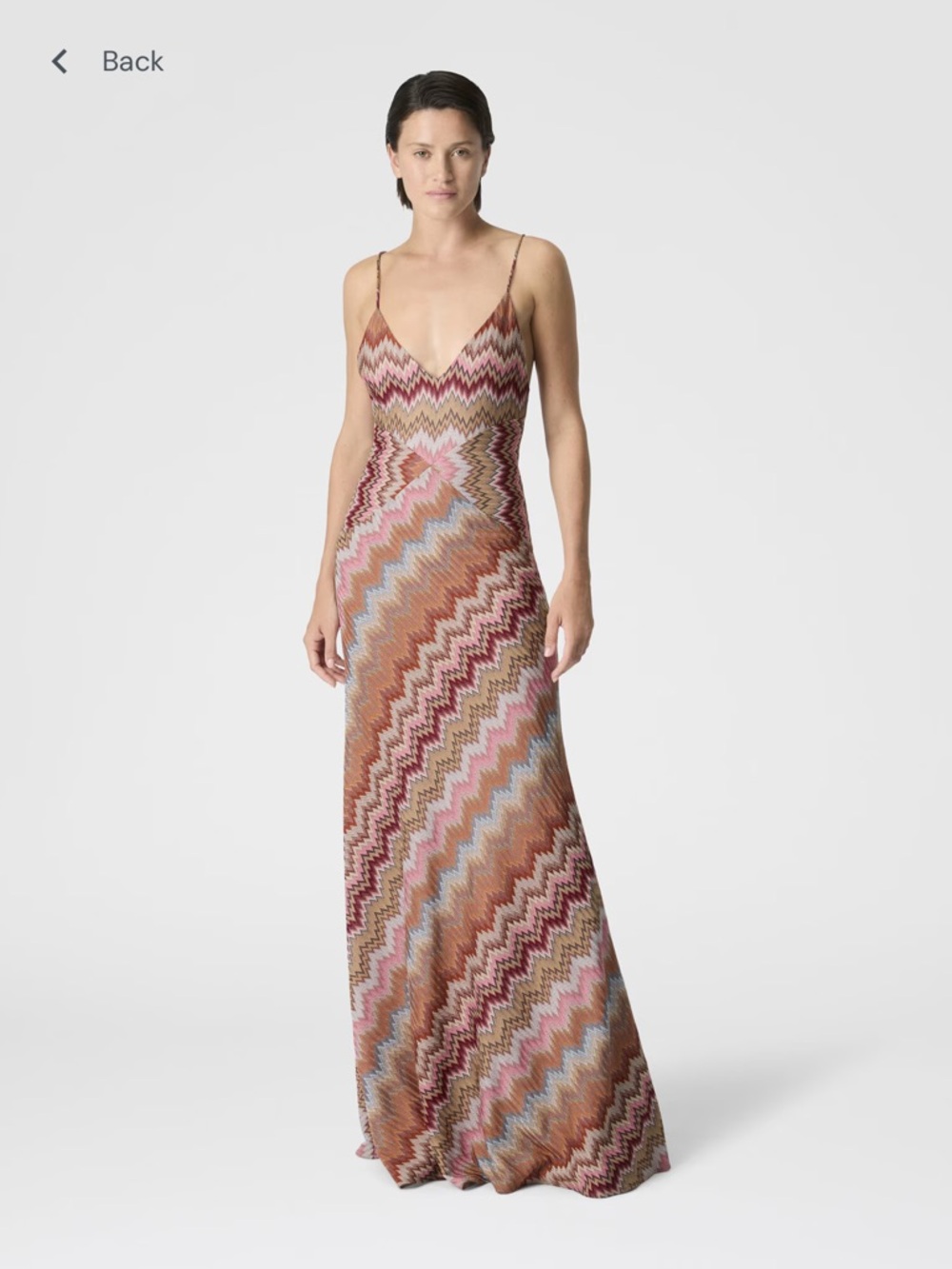 Missoni Multi Zigzag Long Dress - Pink, Orange, Brown